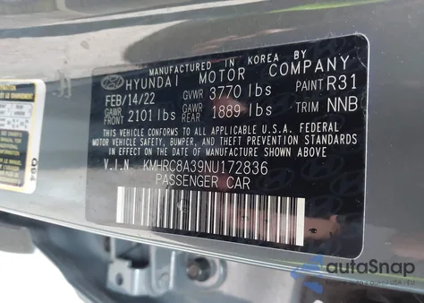 2022 Hyundai Venue Sel from USA, damaged, VIN KMHRC8A39NU172836